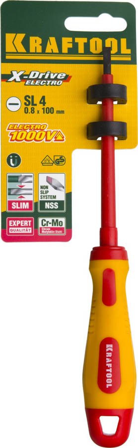 KRAFTOOL SL4х100 мм, отвертка высоковольтная 250083-4.0-100 купить по цене 360 ₽ в интернет магазине ТЕХСАД