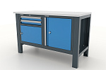 Верстак слесарный, двухтумбовый, оцинкованная столешница, темно-серый - синий FERRUM 11.3102-7016/5015 купить по цене 52&nbsp;654 ₽ в интернет магазине ТЕХСАД