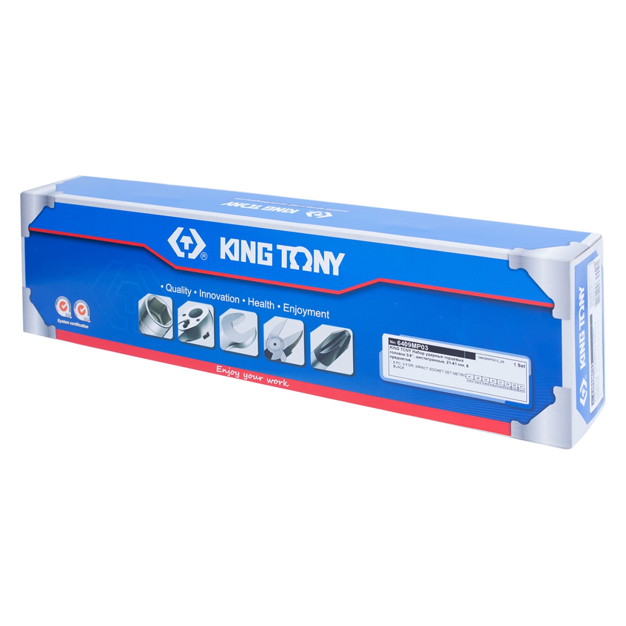 Набор ударных торцевых головок 3/4'', шестигранные, 21-41 мм, 8 предметов KING TONY 6409MP03 купить по цене 8&nbsp;650 ₽ в интернет магазине ТЕХСАД