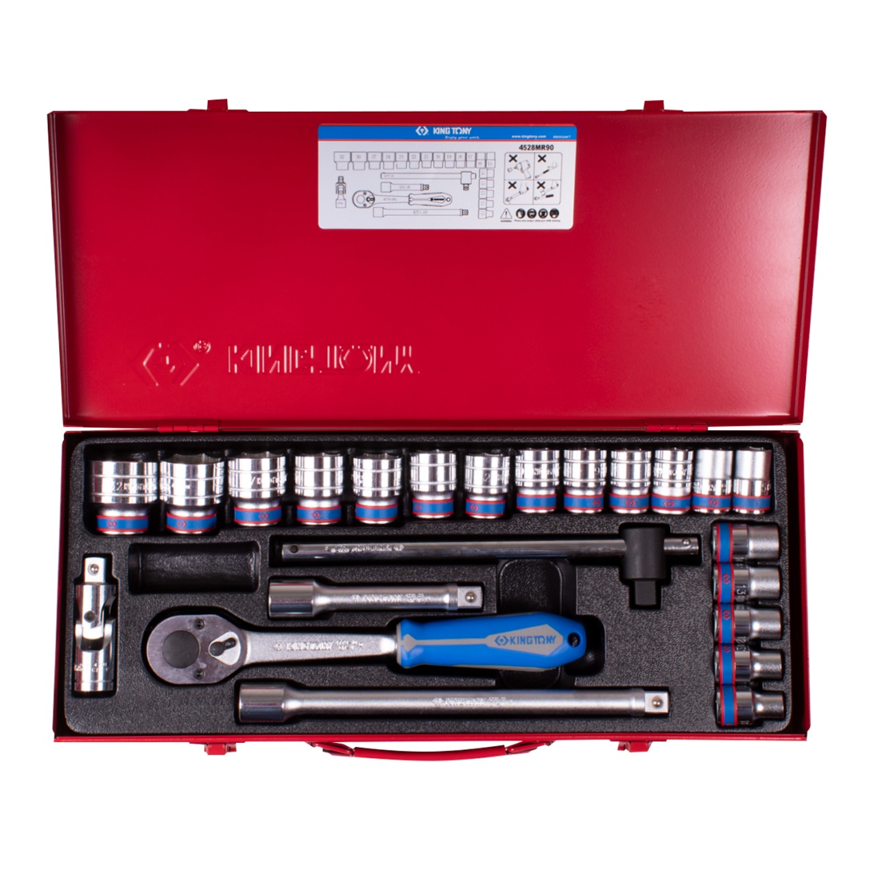 Набор торцевых головок с принадлежностями 1/2'', шестигранные, 10-32 мм, 23 предмета KING TONY 4528MR90 купить по цене 12&nbsp;050 ₽ в интернет магазине ТЕХСАД