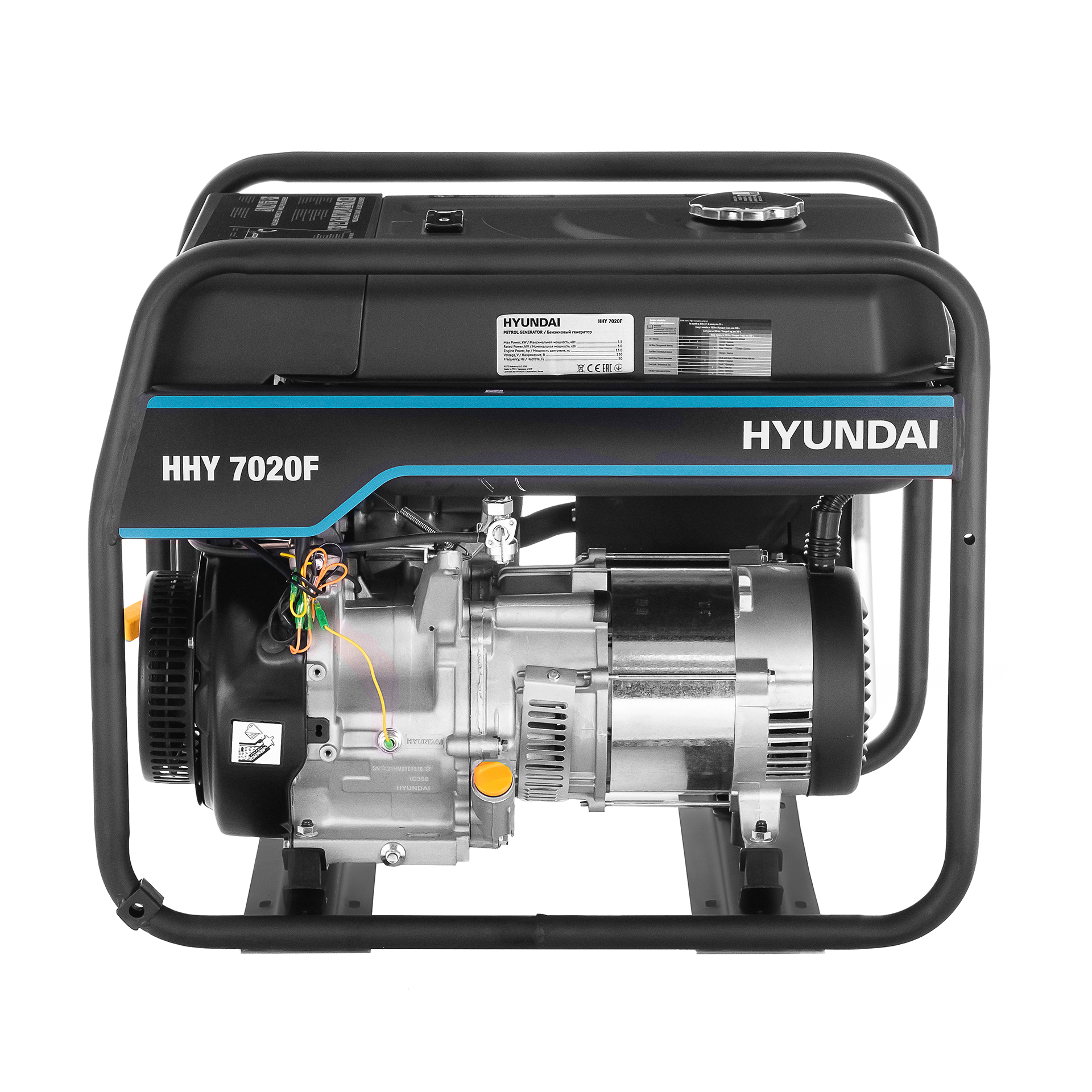 Бензиновый генератор HYUNDAI HHY 7020F купить по цене 79&nbsp;490 ₽ в интернет магазине ТЕХСАД