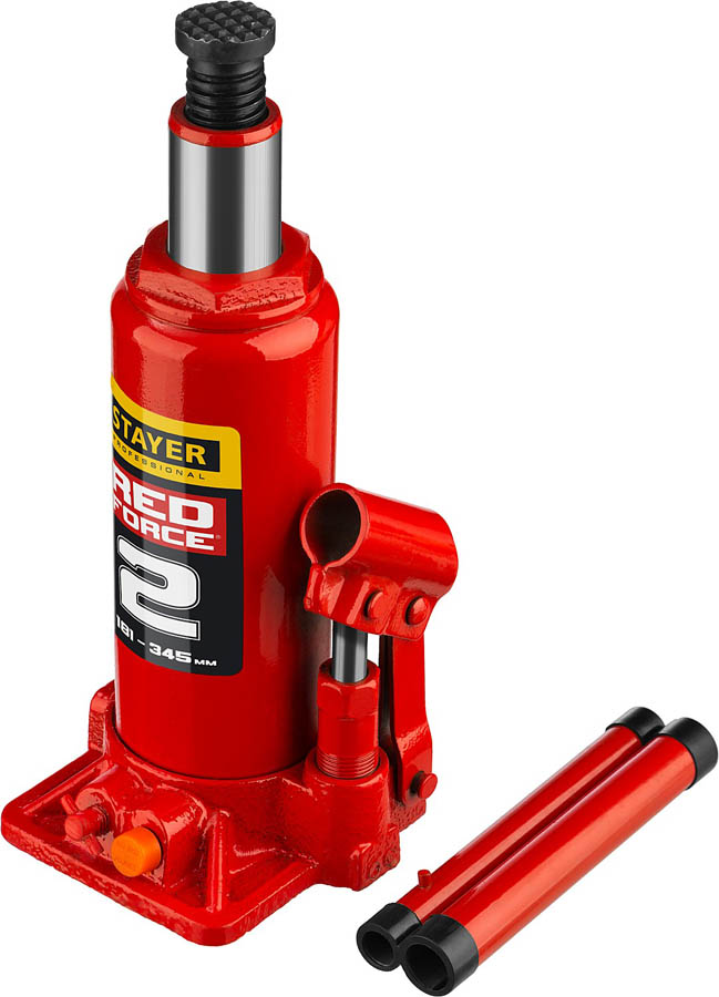 STAYER 2 т, 181-345 мм, домкрат бутылочный гидравлический RED FORCE 43160-2_z01 Professional купить по цене 1&nbsp;720 ₽ в интернет магазине ТЕХСАД