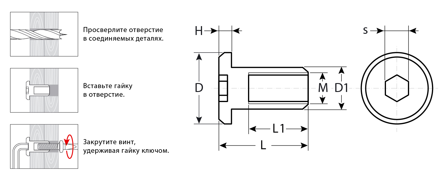 ЗУБР M6x12 мм, 5 кг (755 шт), оцинкованная, шест. 4 мм, гайка Эриксона с плоской головкой 303770-4 купить по цене 4&nbsp;890 ₽ в интернет магазине ТЕХСАД