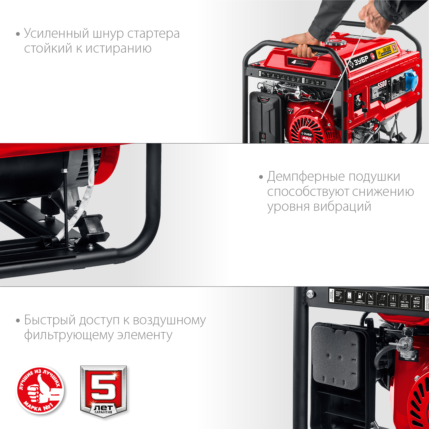 ЗУБР 5.5 кВт, однофазный, синхронный, щеточный, с автозапуском, бензиновый генератор СБА-5500 Мастер купить по цене 79&nbsp;470 ₽ в интернет магазине ТЕХСАД