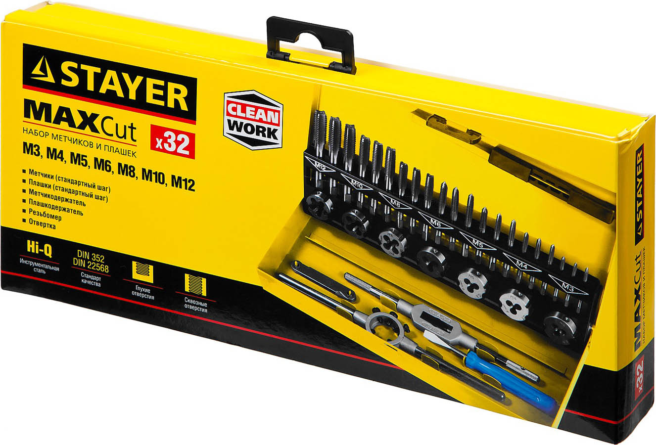 STAYER 32 предмета, легированная сталь, набор метчиков и плашек MaxCut Master купить по цене 4&nbsp;160 ₽ в интернет магазине ТЕХСАД