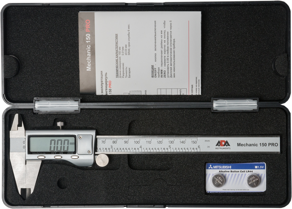 Электронный штангенциркуль ADA Mechanic 150 Pro купить по цене 3&nbsp;490 ₽ в интернет магазине ТЕХСАД