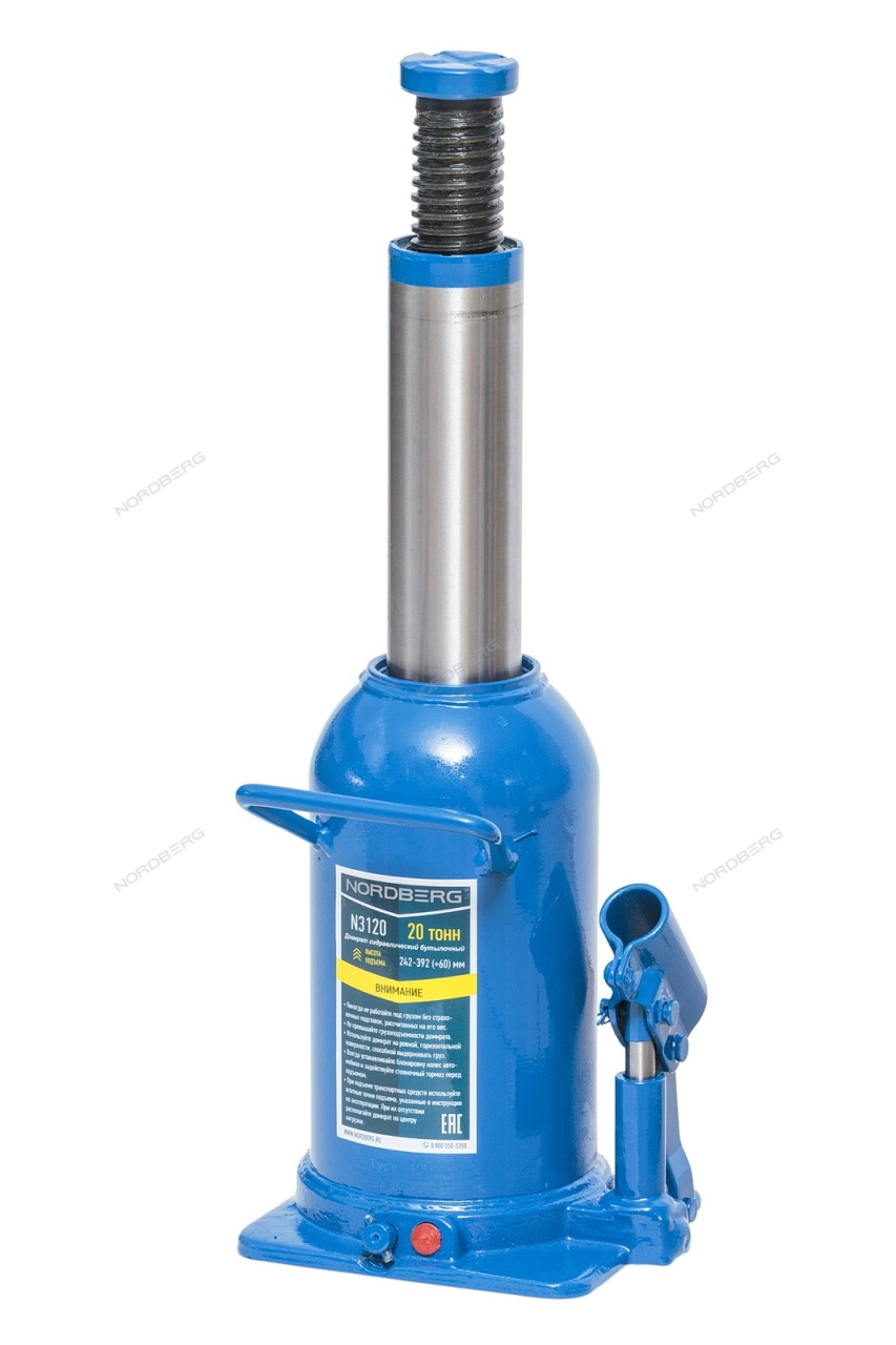 Домкрат бутылочный 20 т NORDBERG N3120 купить по цене 5&nbsp;346 ₽ в интернет магазине ТЕХСАД