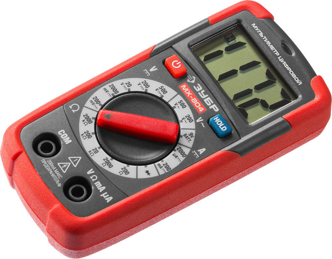 ЗУБР мультиметр цифровой МХ-804 59804 купить по цене 1&nbsp;570 ₽ в интернет магазине ТЕХСАД