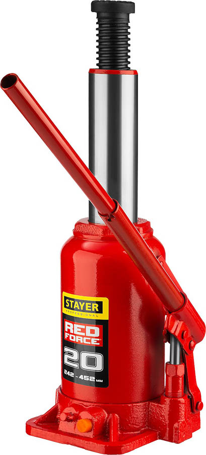 STAYER 20 т, 242-452 мм, домкрат бутылочный гидравлический RED FORCE 43160-20_z01 Professional купить по цене 5&nbsp;030 ₽ в интернет магазине ТЕХСАД