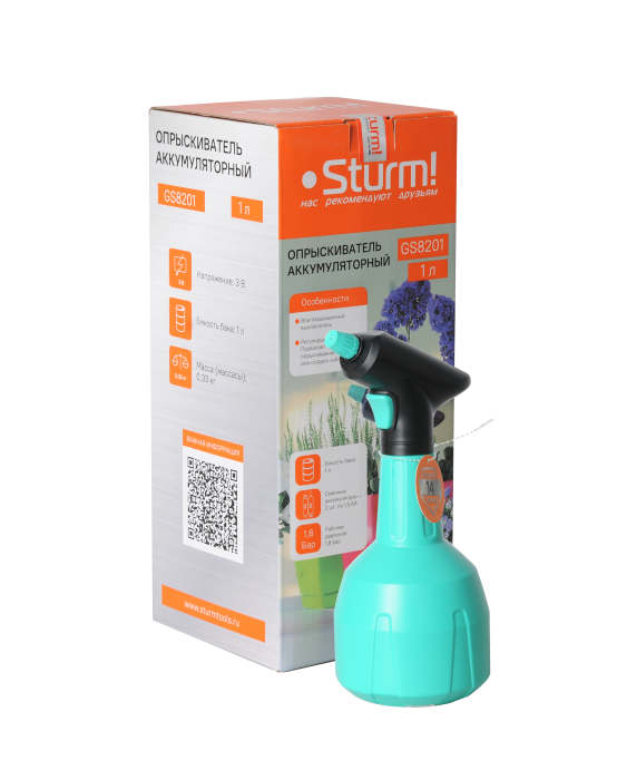 Опрыскиватель садовый Sturm! GS8201, питание 2*1,5 АА элемента купить по цене 1&nbsp;350 ₽ в интернет магазине ТЕХСАД