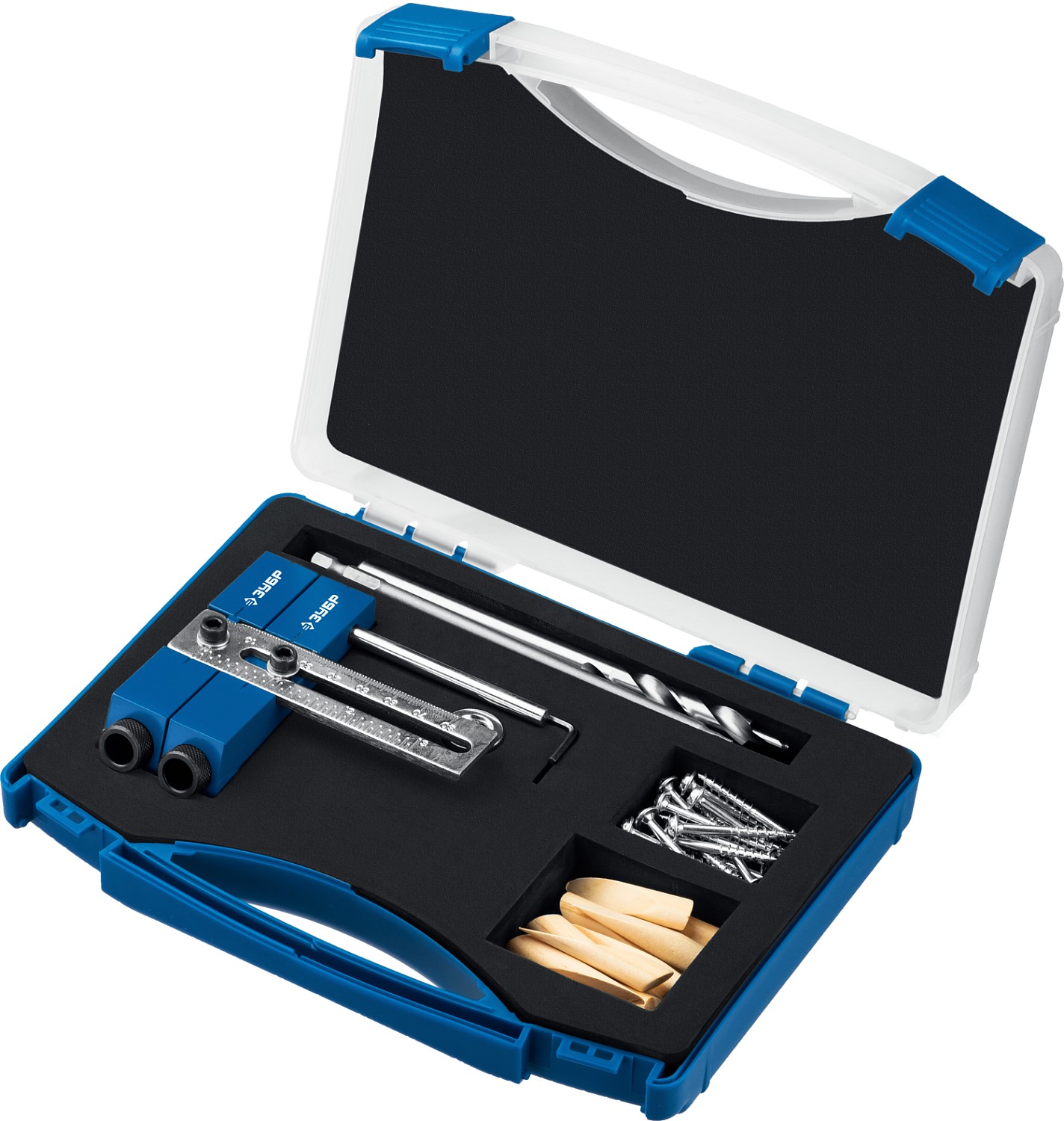 ЗУБР для глухих отверстий регулируемый кондуктор, в кейсе, 30081 Профессионал купить по цене 3&nbsp;390 ₽ в интернет магазине ТЕХСАД