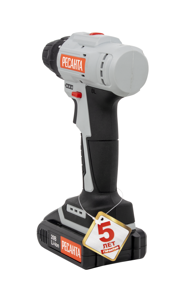 Дрель-шуруповерт аккумуляторная Ресанта ДА-20-2ЛК-Б (2,0 А/ч) (бесщеточный двигатель) купить по цене 10&nbsp;790 ₽ в интернет магазине ТЕХСАД
