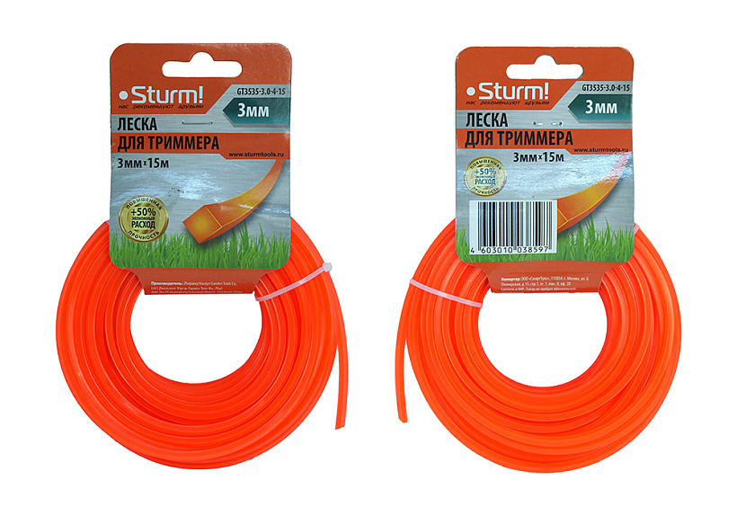 Леска для триммера Sturm! GT3535-3.0-4-15 купить по цене 190 ₽ в интернет магазине ТЕХСАД