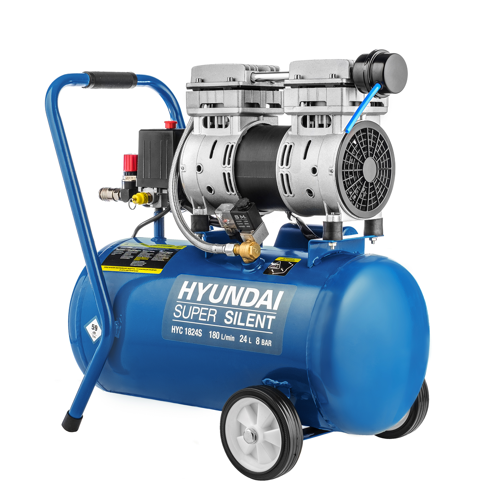 Воздушный компрессор Hyundai HYC 1824S купить по цене 18&nbsp;890 ₽ в интернет магазине ТЕХСАД