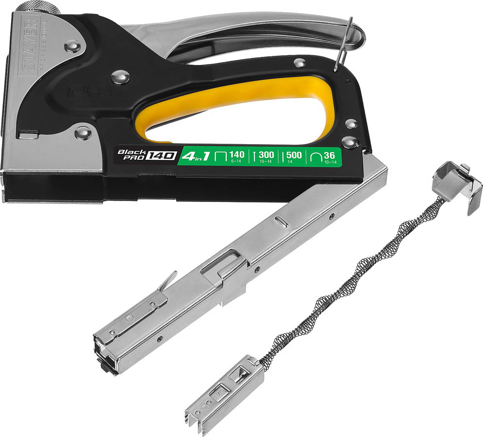 STAYER скобы 140, 36, 300, 500, степлер 4 в 1 BlackPro 140 31510_z01 купить по цене 1&nbsp;600 ₽ в интернет магазине ТЕХСАД