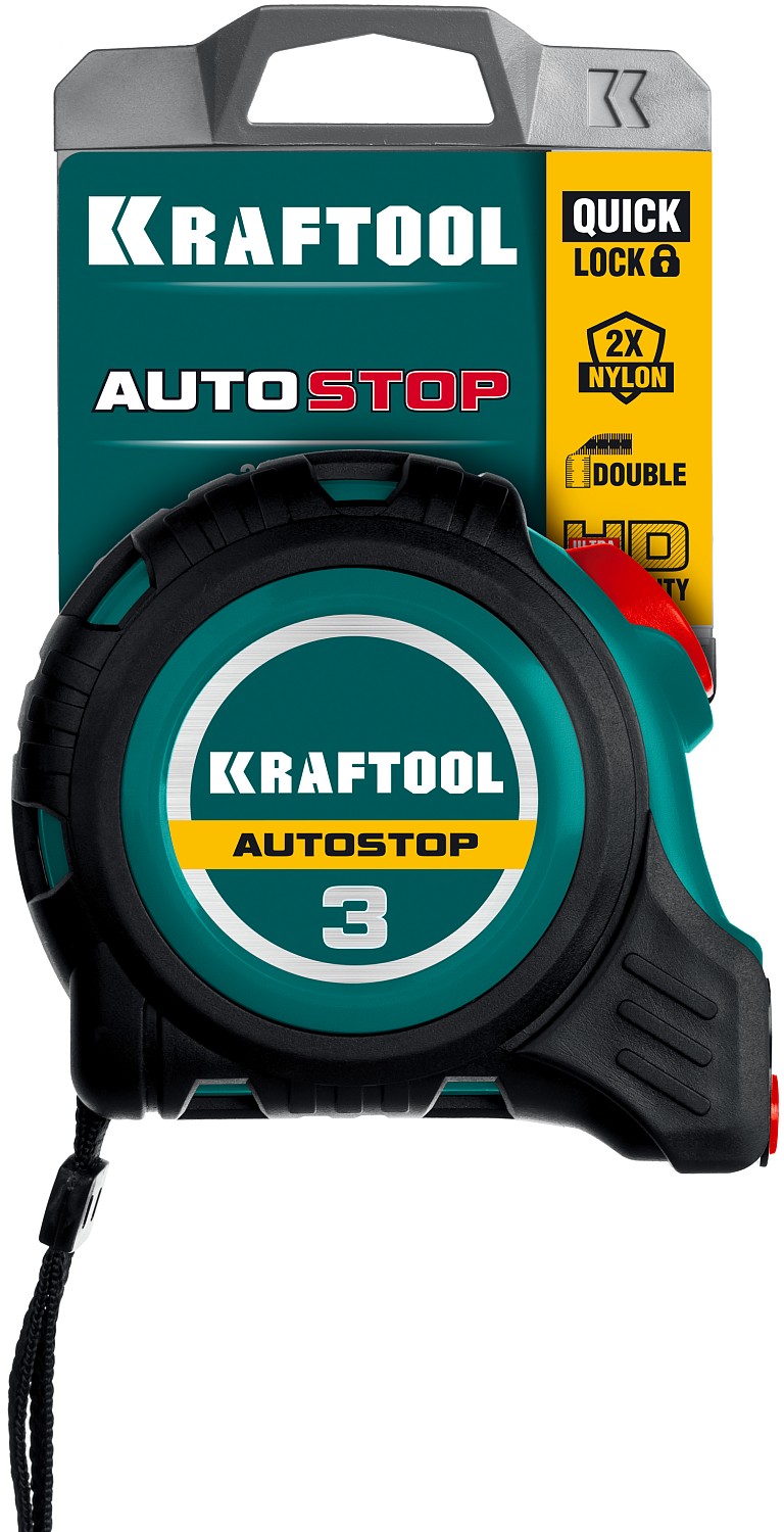 KRAFTOOL 3 м х 16 мм, автостоп, рулетка 3412-3-16 купить по цене 640 ₽ в интернет магазине ТЕХСАД