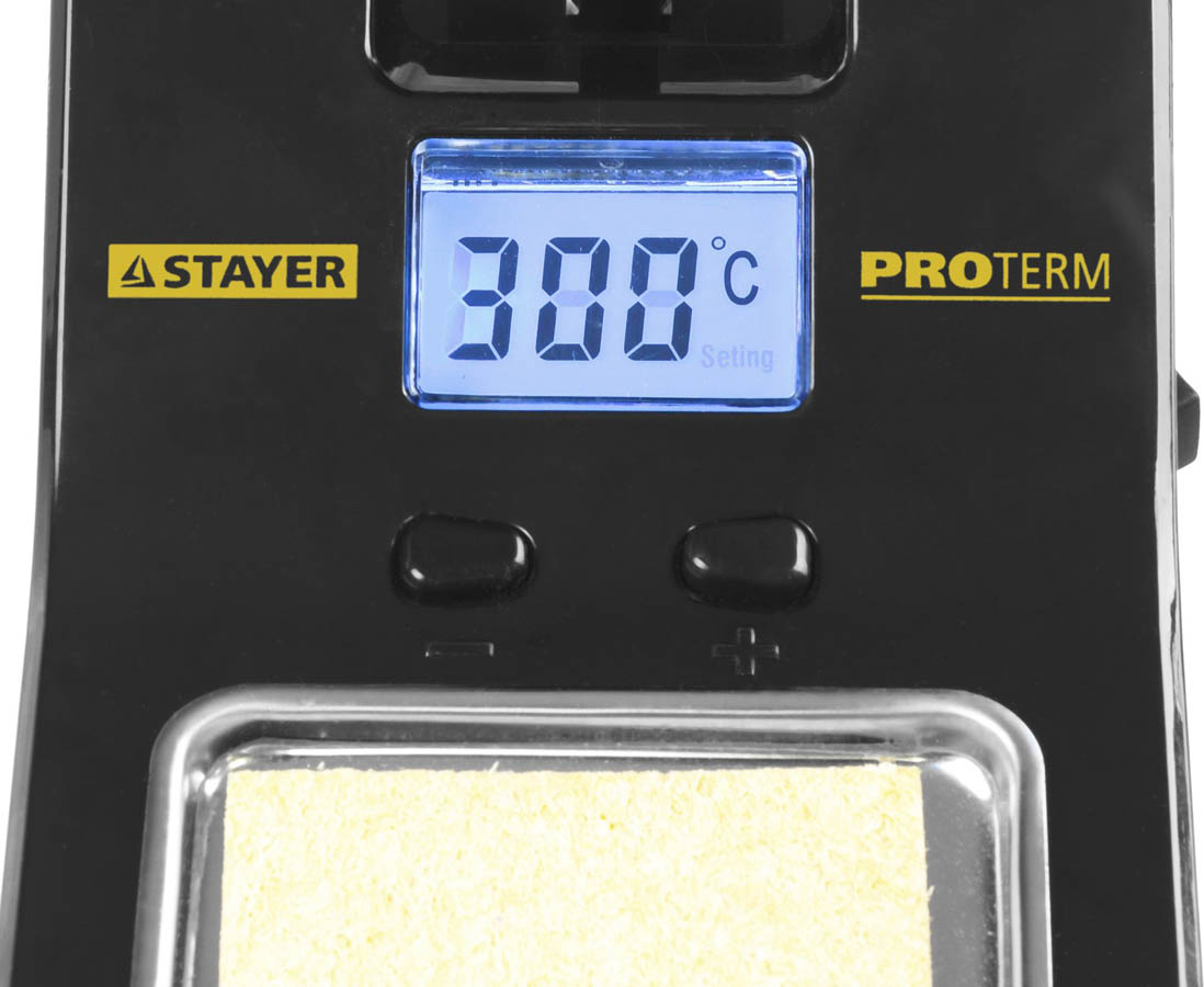 STAYER 160-520°C, 48 Вт, шаг 10°C, жк дисплей, паяльная станция цифровая 55370 купить по цене 3&nbsp;390 ₽ в интернет магазине ТЕХСАД