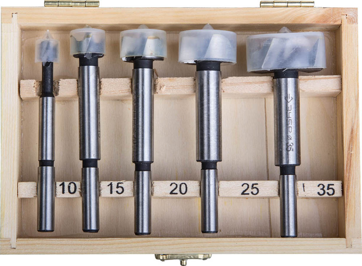 ЗУБР 5 шт., Ø 10-15-20-25-35 мм, набор сверл форстнера по дереву, ДСП, фанере 2994-H5 Мастер купить по цене 1&nbsp;730 ₽ в интернет магазине ТЕХСАД