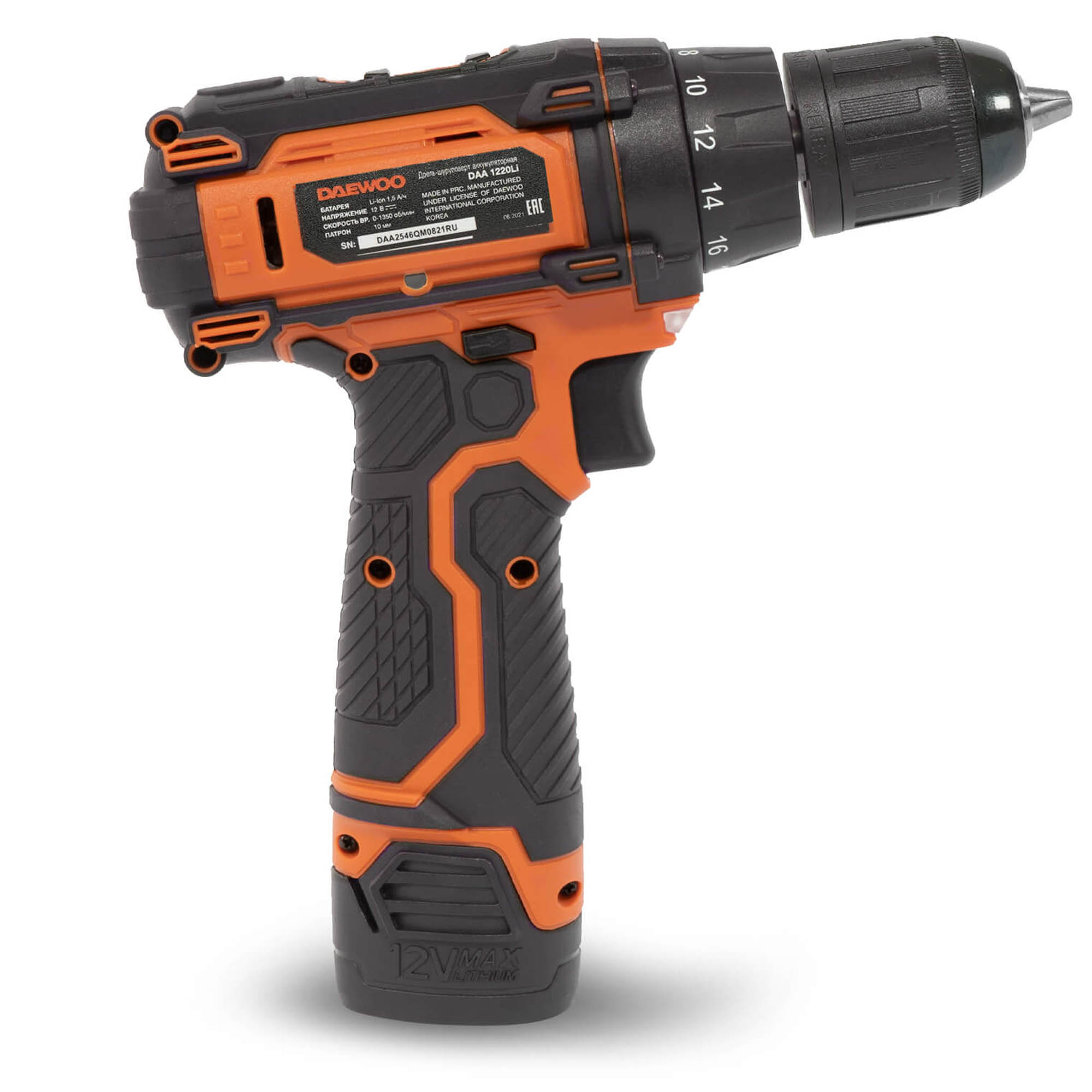 Дрель-шуруповерт аккумуляторная DAEWOO DAA 1220Li купить по цене 5&nbsp;490 ₽ в интернет магазине ТЕХСАД