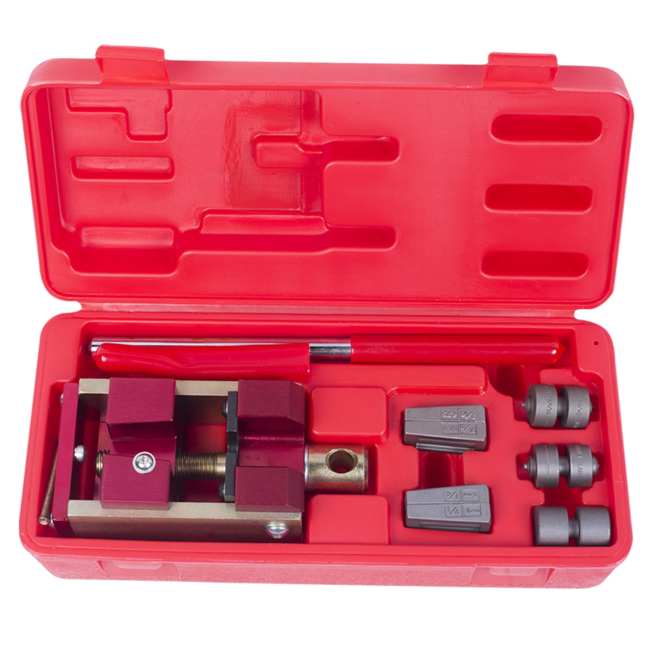 Приспособление для развальцовки тормозных трубок, 4,75, 6 мм, кейс, 7 предметов МАСТАК 102-10046C купить по цене 22&nbsp;300 ₽ в интернет магазине ТЕХСАД