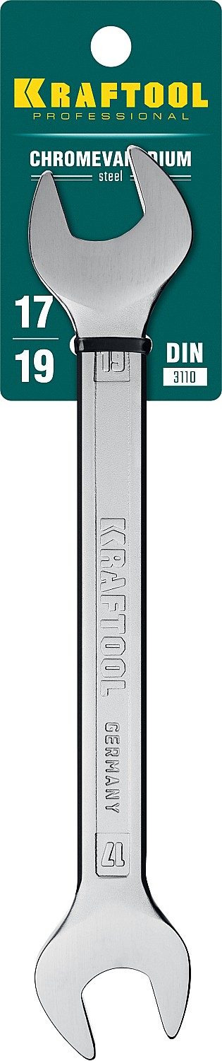 KRAFTOOL 17х19 мм, Cr-V сталь, хромированный, гаечный ключ рожковый 27033-17-19_z01 купить по цене 230 ₽ в интернет магазине ТЕХСАД