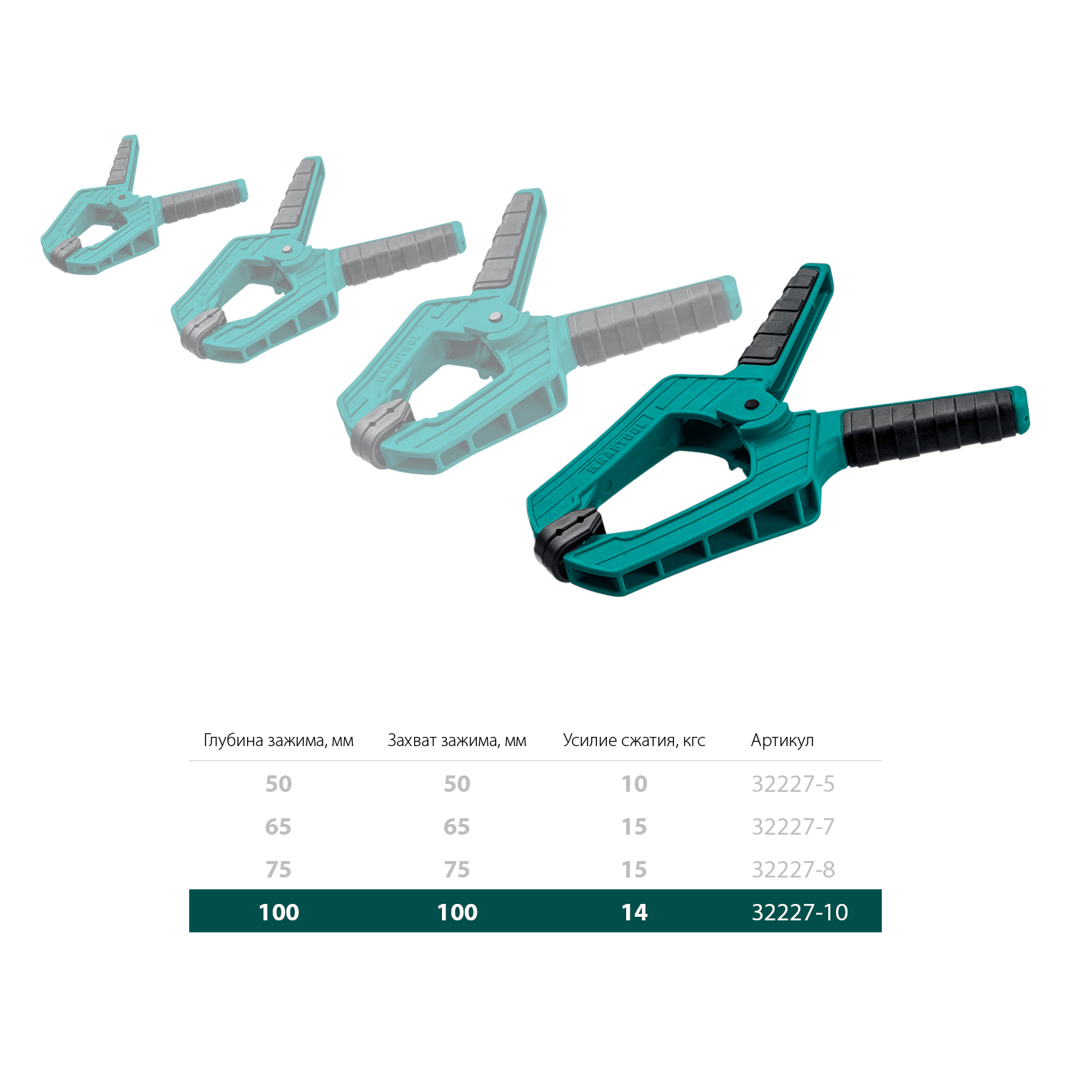 KRAFTOOL 100/100 мм, струбцина пружинная SC-10 32227-10 купить по цене 460 ₽ в интернет магазине ТЕХСАД