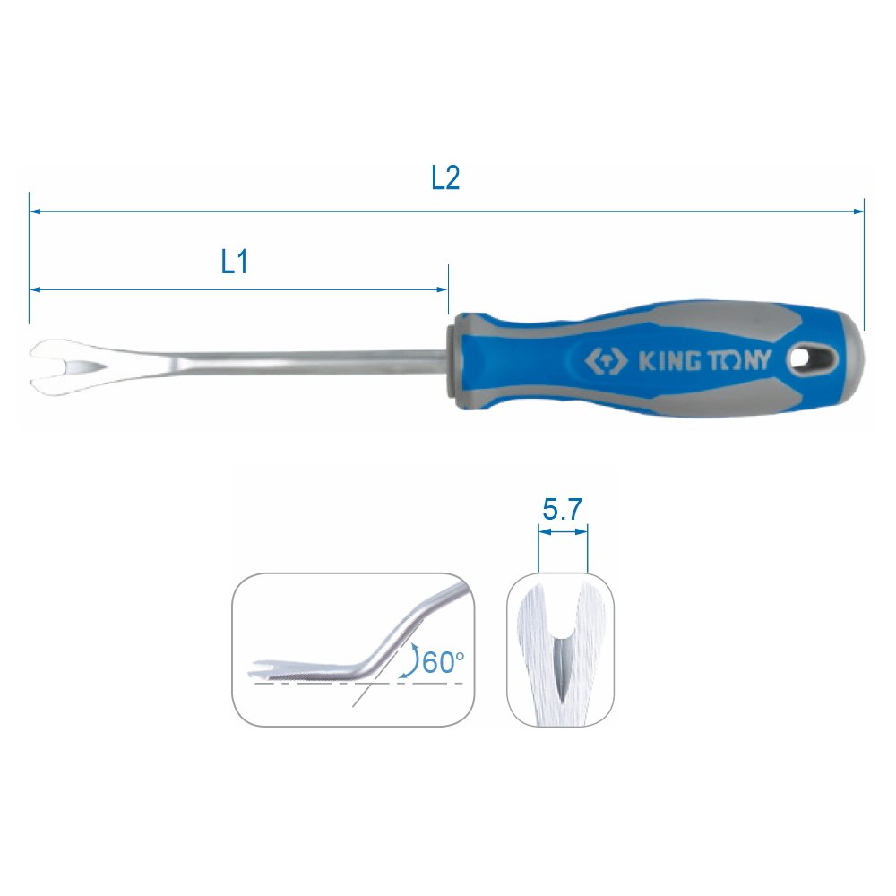 Съемник клипс обшивки салона 100 мм, зев 6,35 мм KING TONY 48280180 купить по цене 490 ₽ в интернет магазине ТЕХСАД