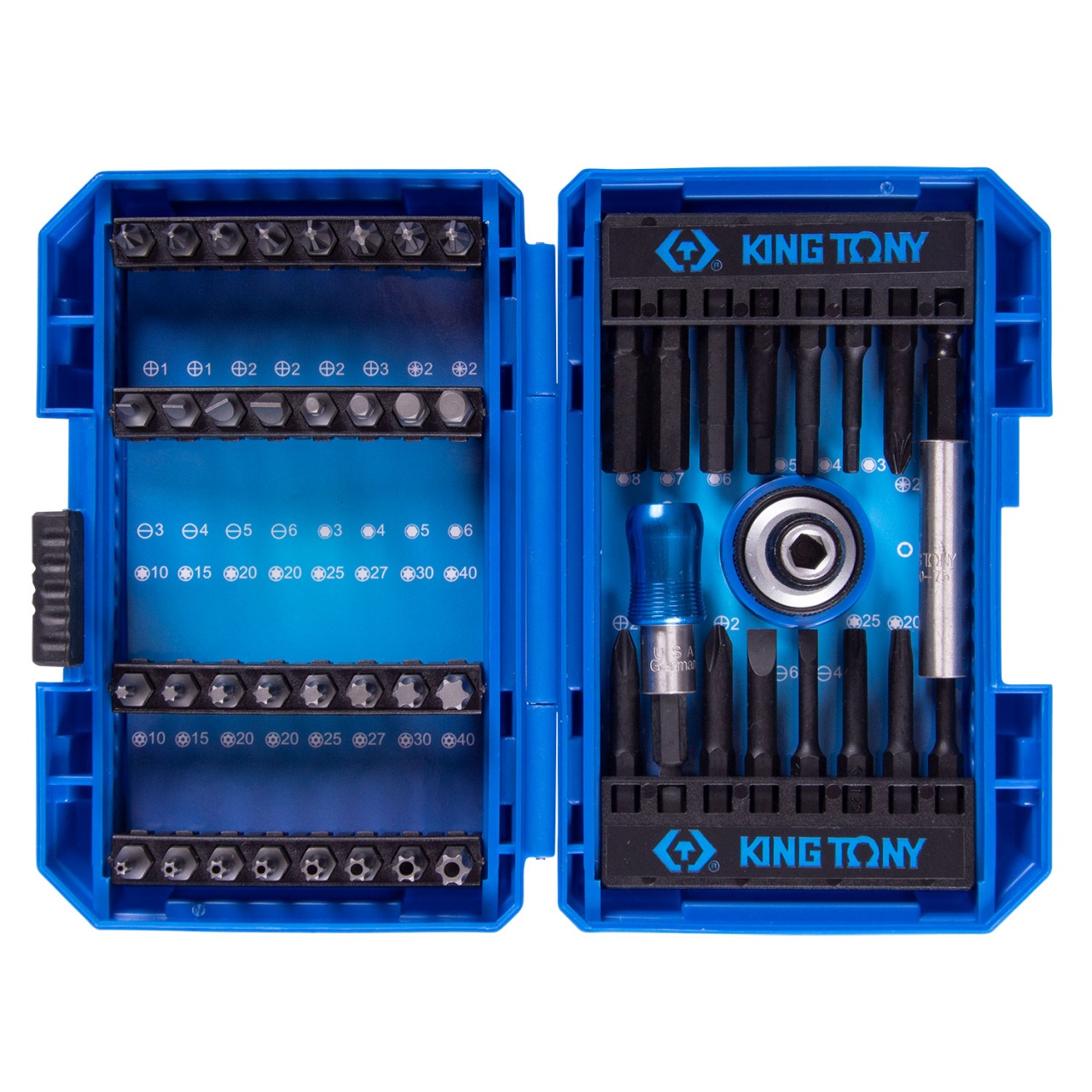 Набор вставок (бит) 1/4'', PH, PZ, Hex, Torx, Slotted, 49 предметов KING TONY 1048MR купить по цене 4&nbsp;590 ₽ в интернет магазине ТЕХСАД