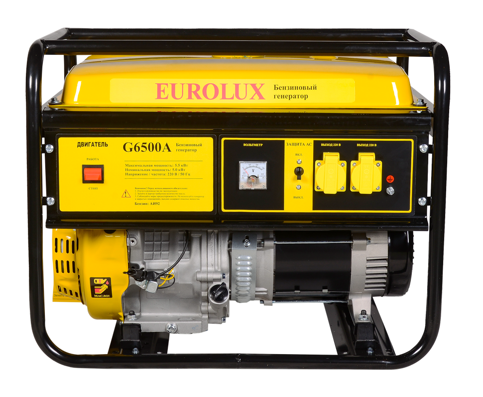 Бензиновый генератор EUROLUX G6500A купить по цене 35&nbsp;690 ₽ в интернет магазине ТЕХСАД