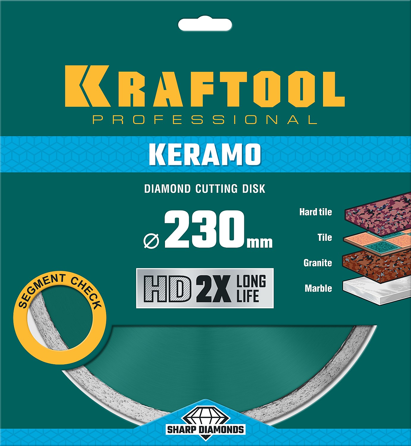 KRAFTOOL Ø 230Х22.2 мм, алмазный, сплошной, по керамограниту, керамической плитке диск отрезной KERAMO 36684-230 купить по цене 2&nbsp;070 ₽ в интернет магазине ТЕХСАД