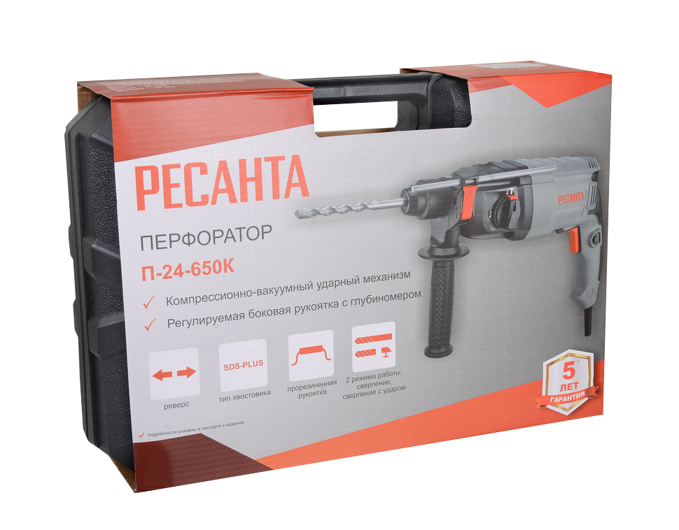 Перфоратор Ресанта П-24-650К купить по цене 5&nbsp;590 ₽ в интернет магазине ТЕХСАД