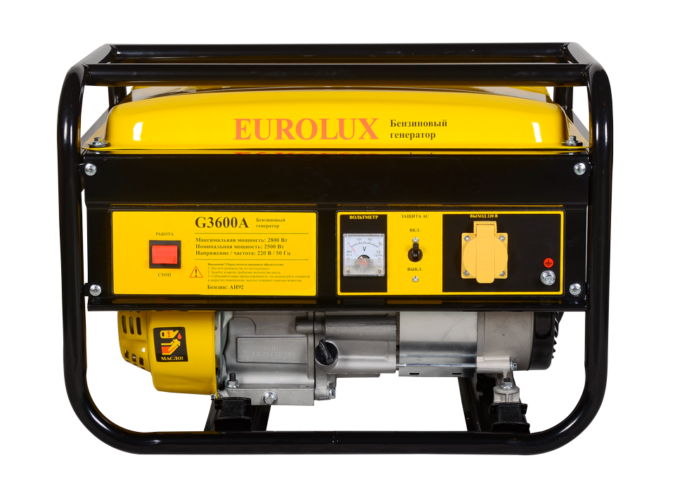 Бензиновый генератор EUROLUX G3600A купить по цене 18&nbsp;190 ₽ в интернет магазине ТЕХСАД