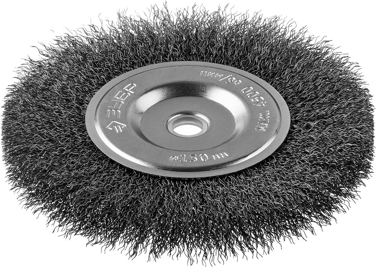 ЗУБР Ø 150 мм, щетка дисковая для точильно-шлифовального станка 35185-150_z02 Профессионал купить по цене 750 ₽ в интернет магазине ТЕХСАД