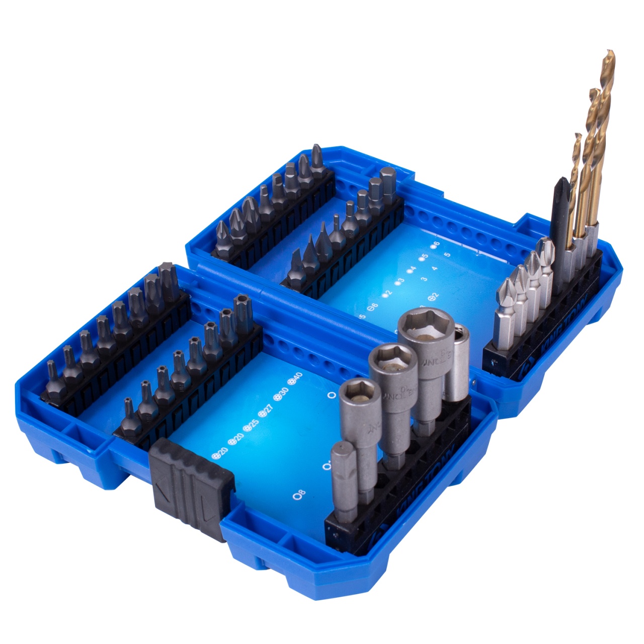 Набор вставок (бит) 1/4'', PH, PZ, Hex, Torx, Slotted, Square, сверла, 45 предметов KING TONY 1045MR купить по цене 3&nbsp;140 ₽ в интернет магазине ТЕХСАД