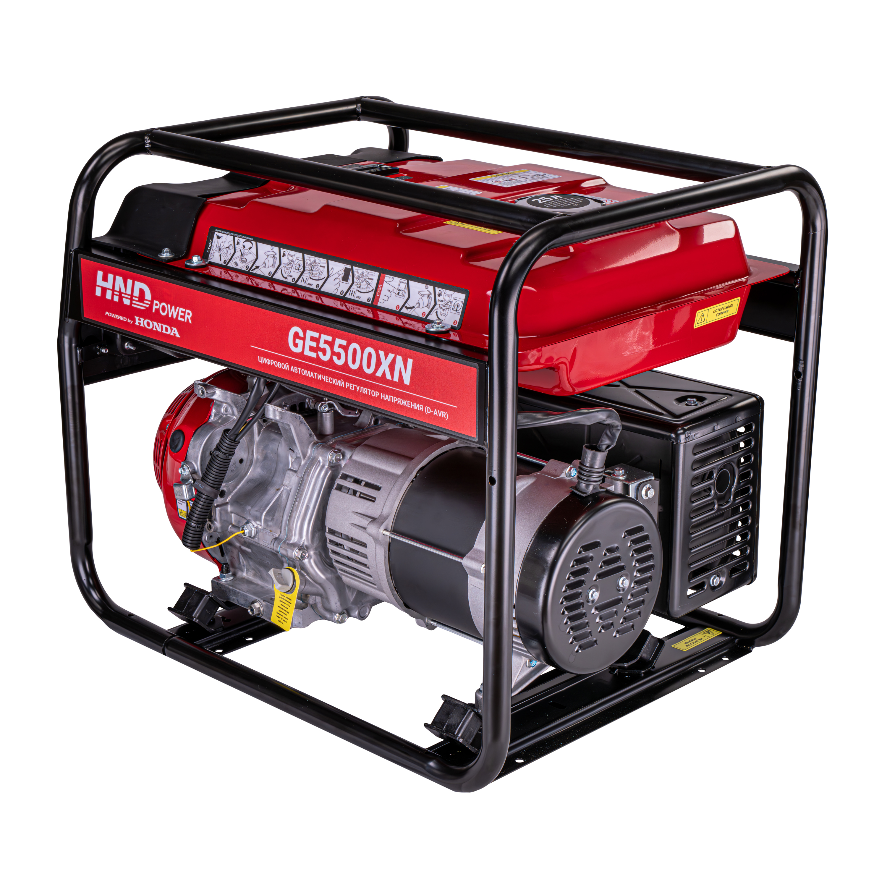 Бензиновый генератор HND GE5500XN (с двигателем Honda, 5,5 кВт) купить по цене 89&nbsp;900 ₽ в интернет магазине ТЕХСАД