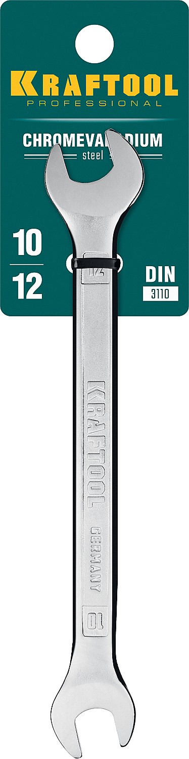 KRAFTOOL 10х12 мм, Cr-V сталь, хромированный, гаечный ключ рожковый 27033-10-12_z01 купить по цене 212 ₽ в интернет магазине ТЕХСАД