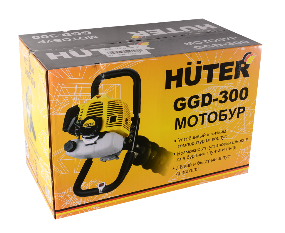 Мотобур HUTER GGD-300 купить по цене 10&nbsp;632 ₽ в интернет магазине ТЕХСАД