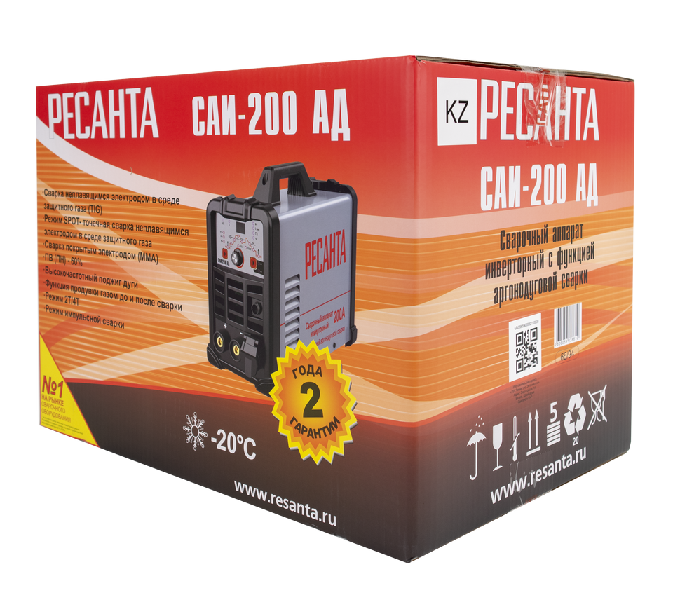Сварочный аппарат инверторный Ресанта САИ-200 АД купить по цене 44&nbsp;990 ₽ в интернет магазине ТЕХСАД
