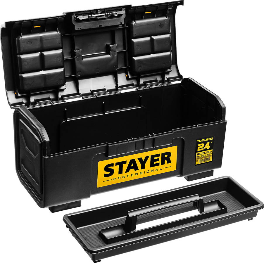 STAYER 590 х 270 х 255, пластиковый, ящик для инструмента TOOLBOX-24 38167-24 Professional купить по цене 2&nbsp;910 ₽ в интернет магазине ТЕХСАД