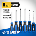 ЗУБР 6 шт, отвертки профессиональные с магнитным наконечником 25239 Профессионал купить по цене 1&nbsp;010 ₽ в интернет магазине ТЕХСАД