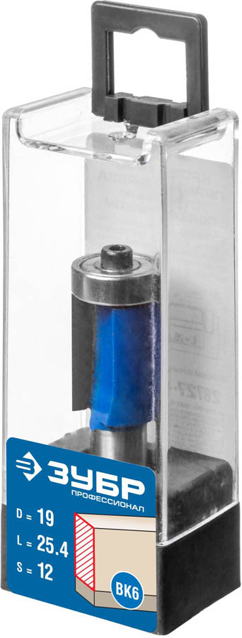 ЗУБР 19 x 25.4 мм, хвостовик 12 мм, фреза кромочная с нижним подшипником 28727-19-25.4-12 Профессионал купить по цене 800 ₽ в интернет магазине ТЕХСАД