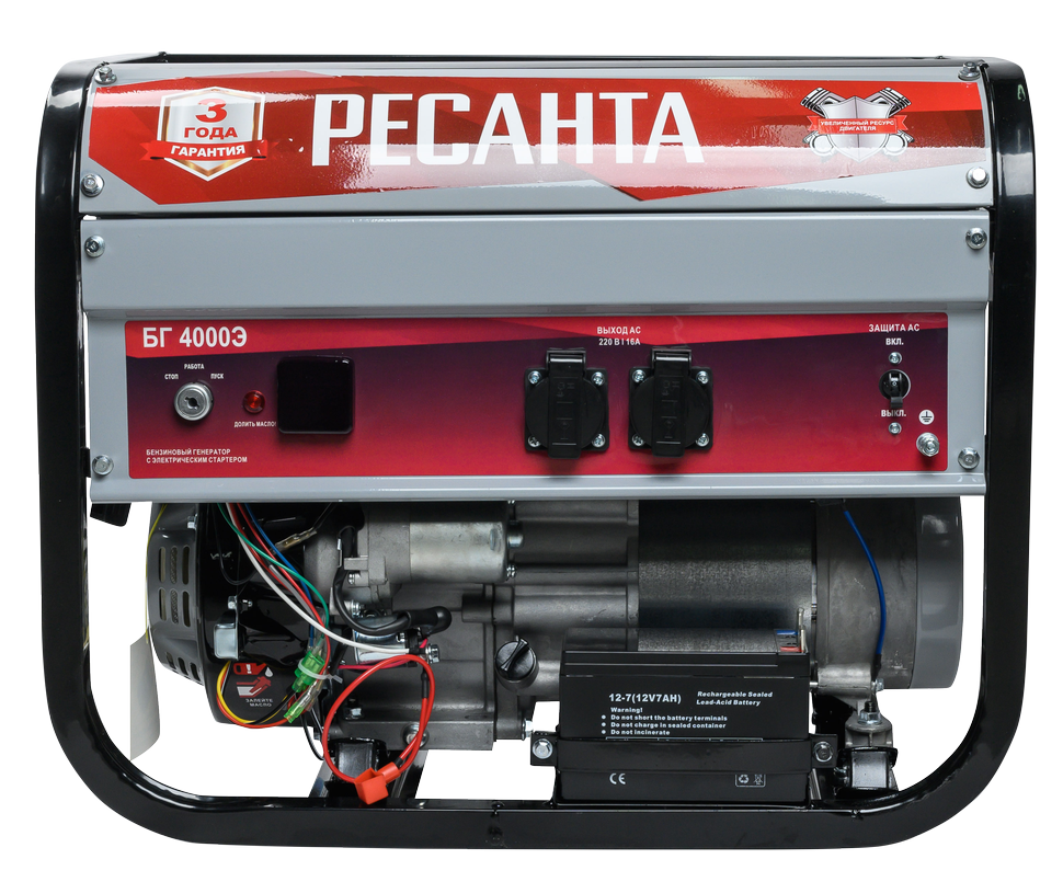 Электрогенератор Ресанта БГ 4000 Э купить по цене 38&nbsp;790 ₽ в интернет магазине ТЕХСАД
