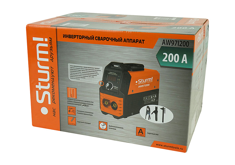 Сварочный инвертор Sturm! AW97I200 купить по цене 8&nbsp;950 ₽ в интернет магазине ТЕХСАД