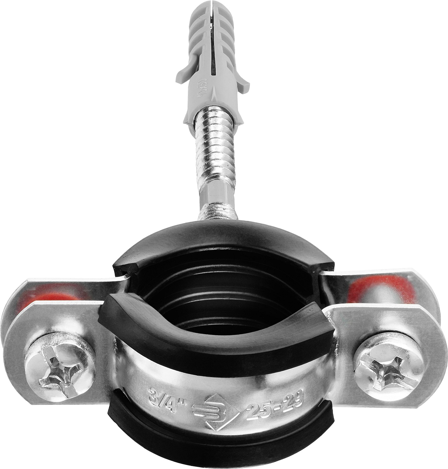 ЗУБР 1 шт., 3/4'', оцинкованный, в комплекте с сантехнической шпилькой и дюбелем, хомут трубный с гайкой 37866-25-29 Мастер купить по цене 69 ₽ в интернет магазине ТЕХСАД
