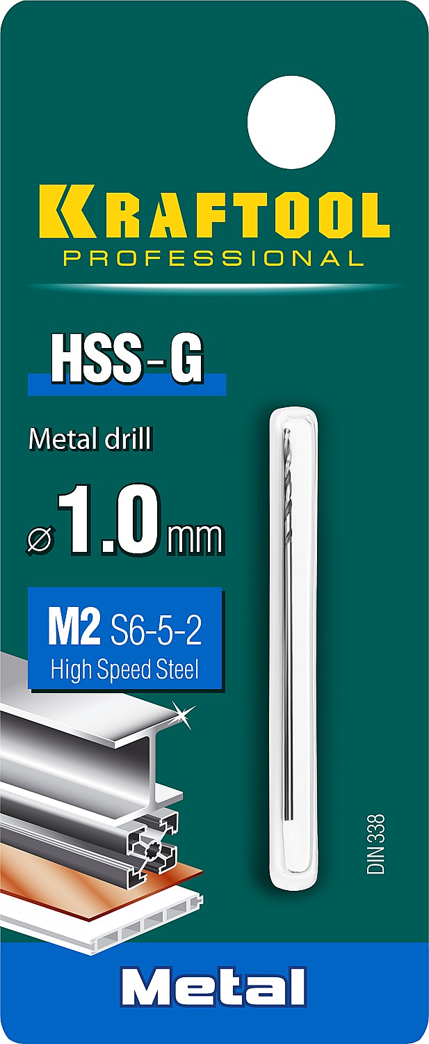 KRAFTOOL Ø 1 х 40 мм, HSS-G, сталь М2 (S6-5-2), класс A, сверло по металлу 29651-1 Pro купить по цене 39 ₽ в интернет магазине ТЕХСАД