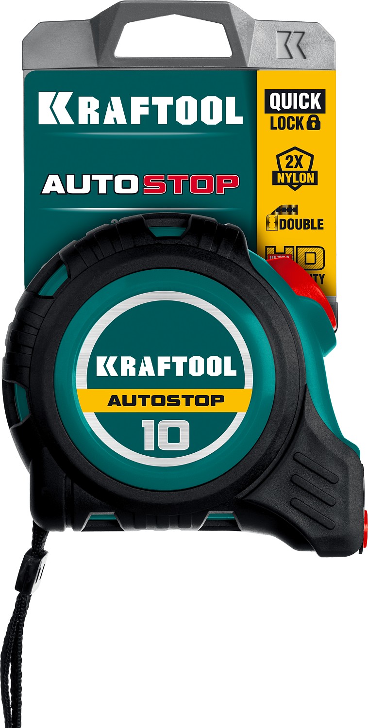 KRAFTOOL 10 м х 25 мм, автостоп, рулетка профессиональная 3412-10-25 купить по цене 1&nbsp;640 ₽ в интернет магазине ТЕХСАД