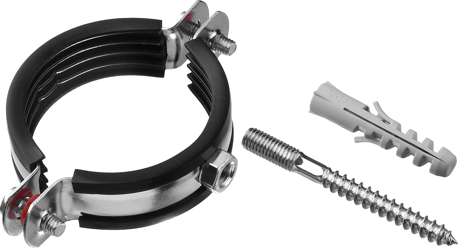 ЗУБР 1 шт., 2'', оцинкованный, в комплекте с сантехнической шпилькой и дюбелем, хомут трубный с гайкой 37866-59-65 Мастер купить по цене 98 ₽ в интернет магазине ТЕХСАД