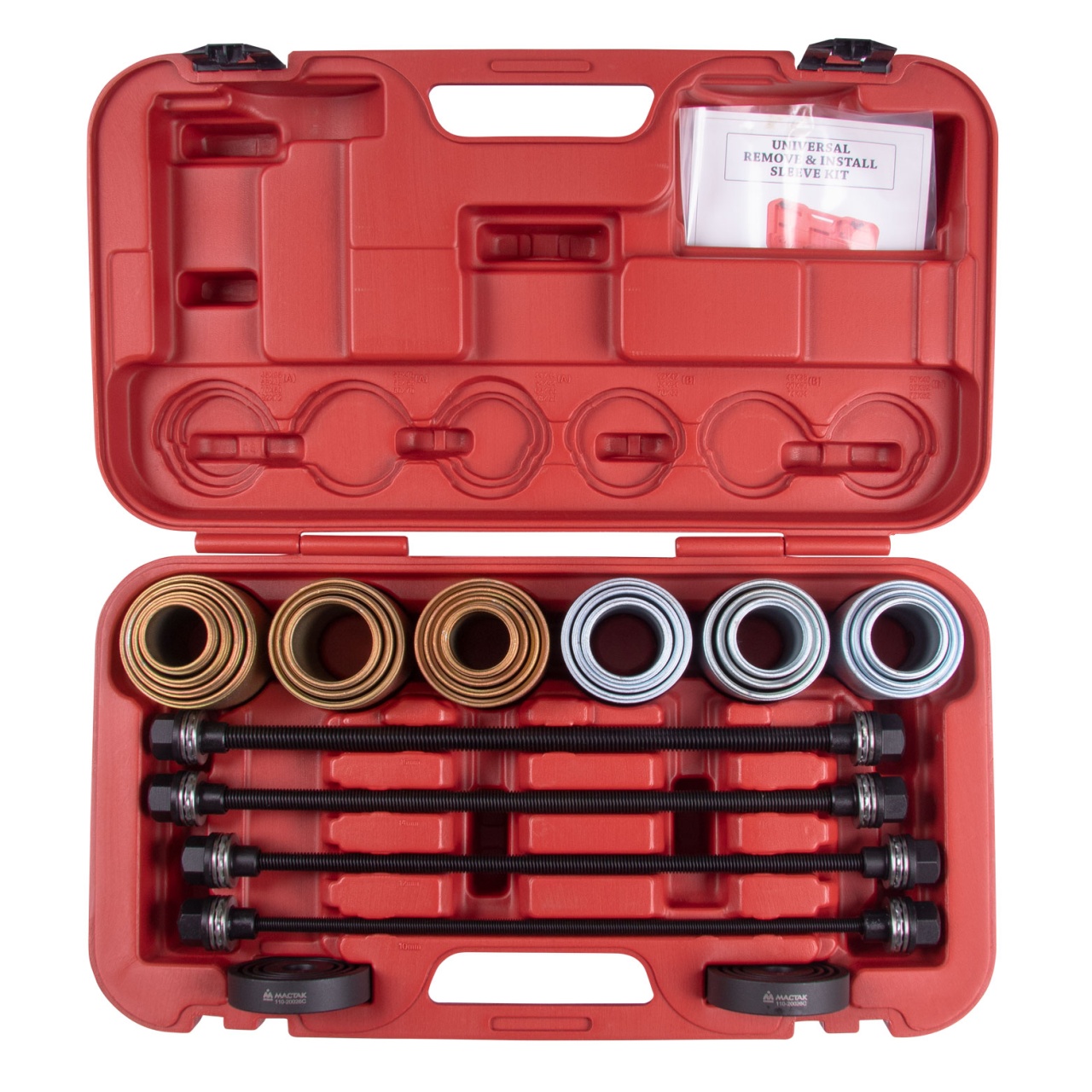Набор оправок для монтажа и демонтажа сайлентблоков, кейс, 26 предметов МАСТАК 110-20026C купить по цене 45&nbsp;550 ₽ в интернет магазине ТЕХСАД