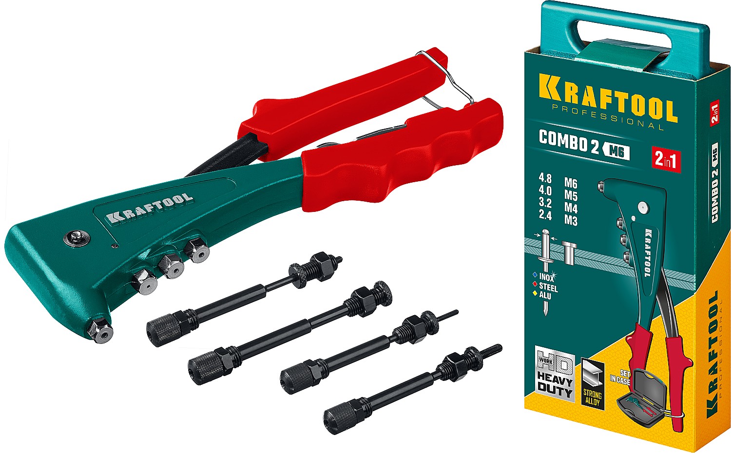 KRAFTOOL резьбовые заклепки М3-М6, вытяжные 2.4-4.8 мм из алюминия, стали, нерж. стали, заклепочник 31180 купить по цене 5&nbsp;140 ₽ в интернет магазине ТЕХСАД