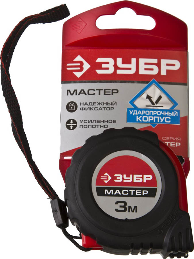 ЗУБР 3 м х 16 мм, рулетка на карточке 34055-03-16_z02 Мастер купить по цене 319 ₽ в интернет магазине ТЕХСАД